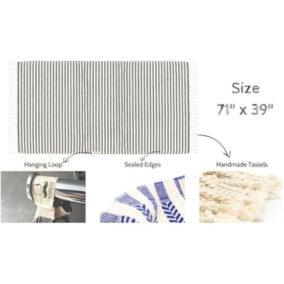 Turkish Bath Towels 100% Cotton Beach Towel Oversized Quick Dry - Picture 4 of 7